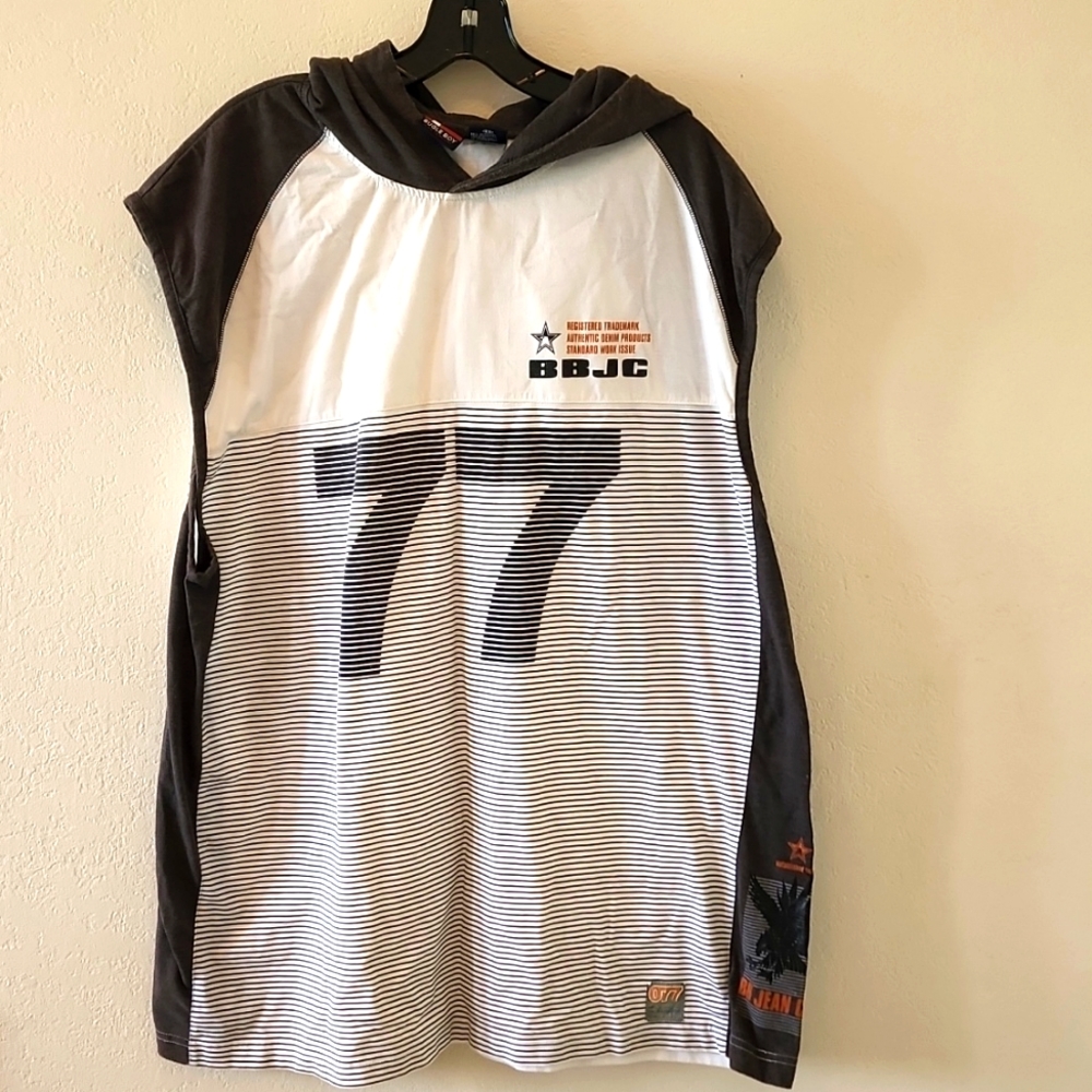 Mens casual sleeveless Hoodie tank top